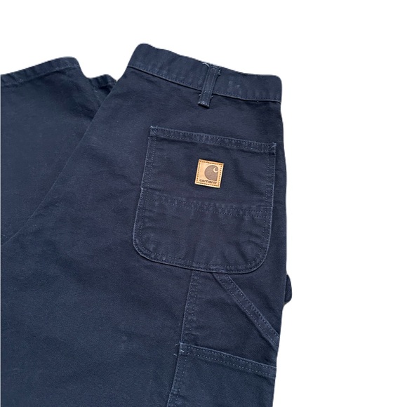 Carhartt Single Knee Carpenter Pants 34x32 Blue Dungarees B11MDT Work 36x30 - Picture 4 of 6